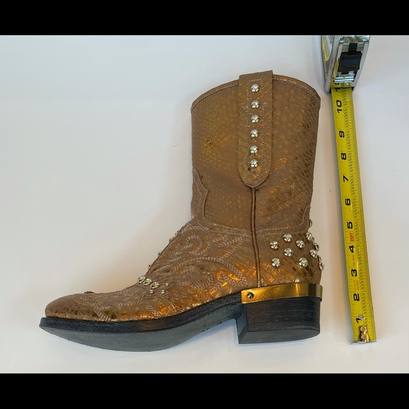 BALDAN embellished gold boots, 38, never worn - Picture 12 of 12